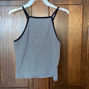 Black and White Striped Crop Top